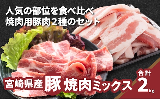 焼肉ミックス（バラ500g×2・肩ロース500g×2）計2kg K16_0120