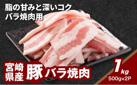 宮崎県産豚バラ焼肉 1kg K16_0186