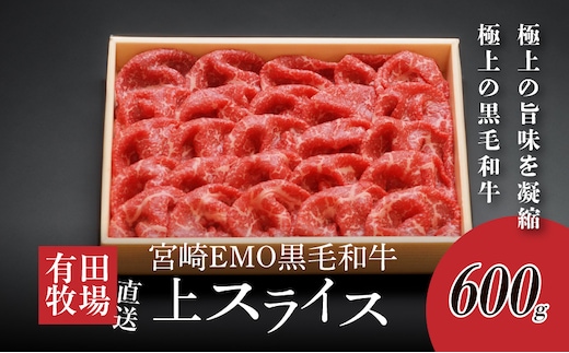 宮崎ＥＭＯ黒毛和牛 すき焼き用上スライス 600ｇ K20_0013_3