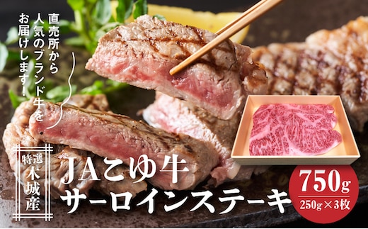 JAこゆ牛 特選木城産 サーロインステーキ 750ｇ K56_0001