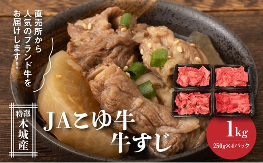JAこゆ牛 特選木城産 すじ250g×4 K56_0013