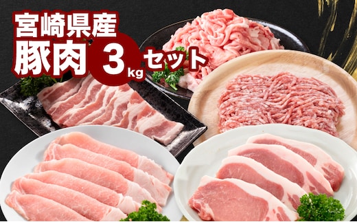 宮崎県産豚肉3kgセット K65_0010