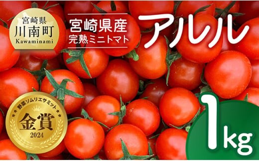 宮崎県産完熟ミニトマト「アルル」1kg 【 新鮮 アルル ミニトマト とまと 野菜 産地直送 宮崎県産川南町産 送料無料 】[C11801]