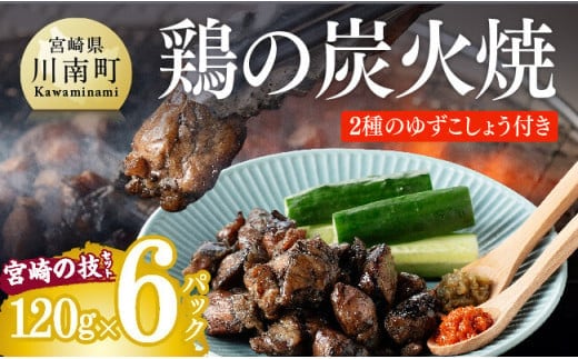 宮崎名物 鶏の炭火焼き 「 宮崎の技セット 」 6袋＋ゆず胡椒付き 【 肉 鶏肉 肉加工品 惣菜 郷土料理 】 宮崎県川南町 [H1404]