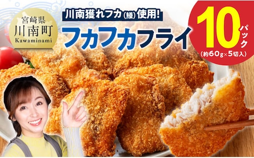 川南獲れフカ（鱶）使用！フカフカフライ 10パック 【 サメ フライ 時短 川南町 通浜直売所 九州 宮崎県 川南町 送料無料 】 [C01713]