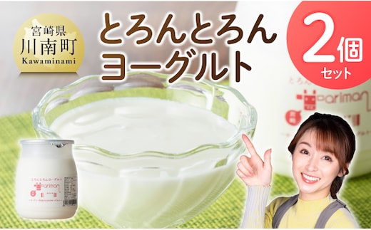 とろんとろんヨーグルト2個セット 【 ZIP!で紹介 とろんとろんヨーグルト トロントロンヨーグルト トロントロン 乳製品 川南町 送料無料 】 [B02903]