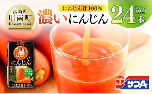 サンA 濃いにんじん ( にんじん汁100% ) 24本セット 【 飲料類 ソフトドリンク 野菜ジュース 人参ジュース 】 宮崎県川南町 [C03071]