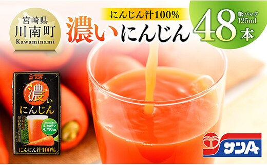 サンA 濃いにんじん (にんじん汁100%) 48本セット 【 飲料類 ソフトドリンク 野菜ジュース 人参ジュース 】 宮崎県川南町 [C03072]