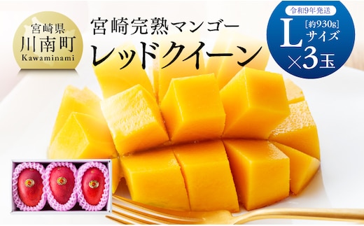 【令和9年発送】宮崎県産完熟マンゴー 「レッドクイーン」L×3玉 【 果物 フルーツ マンゴー 宮崎県産 完熟マンゴー みやざきマンゴー 数量限定 期間限定 】［B03214］