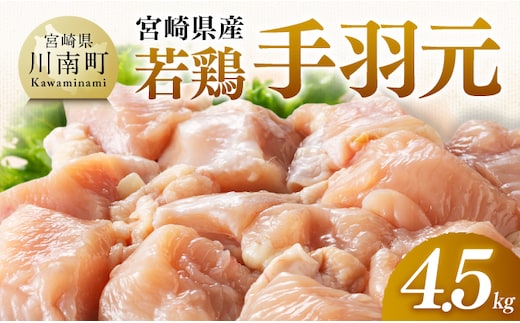 【宮崎県産】若鶏手羽元4.5kg(500g×9) 【 ふるさと納税 鶏肉 肉 鶏 とり 国産鶏肉 九州産鶏肉 宮崎県産鶏肉 国産 九州産 宮崎県産 手羽元 おかず 】 [B07506]