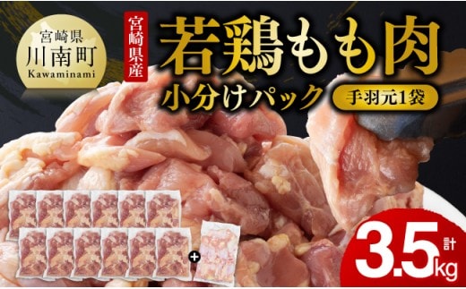 【令和8年8月発送】小分け 宮崎県産若鶏 もも肉計3kg（250g×12袋）・手羽元500g 【 鶏 肉 鶏肉 国産 モモ 手羽元 九州産 鳥 小分け 使いやすい 便利 】［C00902r808］