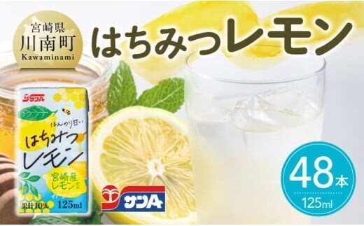 サンAはちみつレモン 125ml紙パック×24本×2ケース 【 飲料 ジュース はちみつ レモン れもん マイヤーレモン 九州産 紙パック 送料無料 】 [C03020]