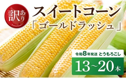 【訳あり】令和8年発送 宮崎県産とうもろこし スイートコーン「ゴールドラッシュ」13～20本【 新鮮 農家直送 トウモロコシ 産地直送 季節限定 期間限定 宮崎県産 九州産 】［C09104］