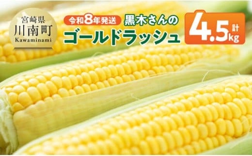 【令和8年発送】黒木さんのゴールドラッシュ4.5kg 【 数量限定 季節限定 産地直送 とうもろこし コーン とうきび 野菜 】［C10902］