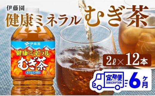 【6ケ月定期便】 伊藤園 健康ミネラル むぎ茶 2L×6本×2ケースPET 【 飲料類 ソフトドリンク 水分補給 お茶 麦茶 ペットボトル 】 宮崎県川南町 [D07359t6]