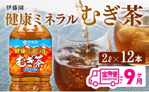 【9ケ月定期便】 伊藤園 健康ミネラル むぎ茶 2L×6本×2ケースPET 【 飲料類 ソフトドリンク 水分補給 お茶 麦茶 ペットボトル 】 宮崎県川南町 [D07359t9]