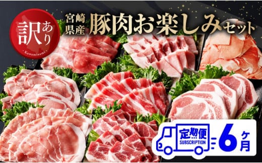 【訳あり定期便】宮崎県産豚肉 お楽しみセット6ヶ月定期便【 ロース とんかつ 豚バラ しゃぶしゃぶ 生姜焼き 小間切れ 豚 肉 豚肉 ミヤチク 全6回 】［D00638t6］