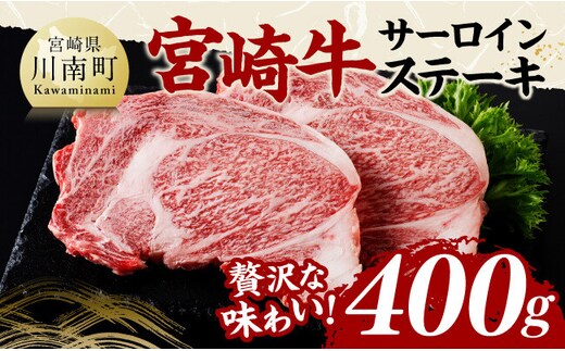 宮崎牛 サーロインステーキ 400g 【 肉 牛肉 国産 宮崎県産 黒毛和牛 サーロインステーキ 】[C11407]