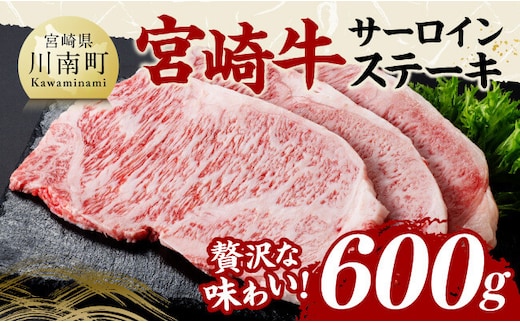 宮崎牛 サーロインステーキ 600g 【 肉 牛肉 国産 宮崎県産 黒毛和牛 サーロインステーキ 】[C11408]