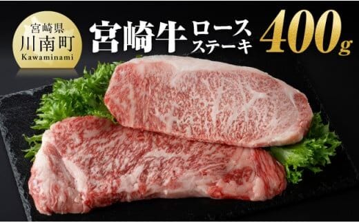 宮崎牛ロースステーキ400ｇ（200g×2枚） 【 肉 牛肉 A4～A5等級 宮崎牛 BBQ アウトドア ロースステーキ 焼肉 】［E11002］