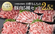 宮崎県産豚肉 小野さんちの"豚肉５種セット” 2.5kg【 豚肉 豚 肉 宮崎県産 しゃぶしゃぶ 焼肉 セット 和洋中】