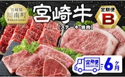 【6ヶ月定期便】宮崎牛定期便B（ ステーキ ・ 焼肉 ） 全6回【 肉 牛肉 国産 宮崎県産 宮崎牛 黒毛和牛 和牛 ステーキ 焼肉 4等級 A4ランク 】［E11134t6］