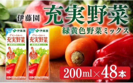 伊藤園 充実野菜 緑黄色野菜ミックス（紙パック）200ml×48本 【 伊藤園 飲料類 野菜ジュース 野菜 ジュース ミックスジュース 飲みもの 】［E7347］