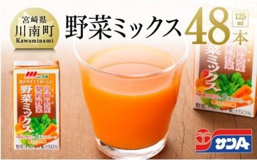 サンA Oh！宮崎 野菜ミックス 125ml×48本セット 【 飲料類 ソフトドリンク 野菜ジュース 】 宮崎県川南町 [F3015]