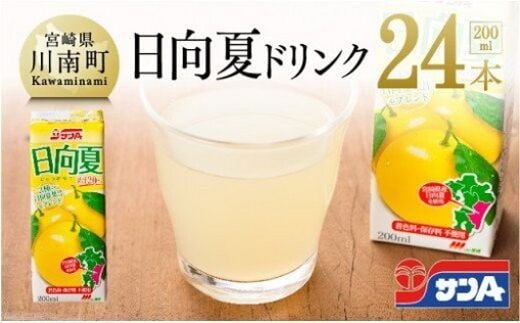 サンA 日向夏ドリンク 200ml×24本セット 【 飲料類 ソフトドリンク 果汁飲料 ご当地飲料 】 宮崎県川南町 [F3022]