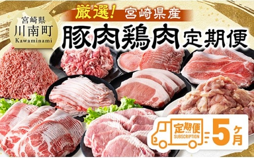 【全5回定期便】厳選！宮崎県産豚肉鶏肉定期便 【 豚肉 豚 肉 鶏肉 鶏 肉 国産 宮崎県産 小分け 】 [B11110t5]