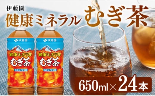 健康ミネラル むぎ茶650ml×24本PET 【 飲料類 水分補給 ソフトドリンク お茶 麦茶 ペットボトル 】 [D07357]