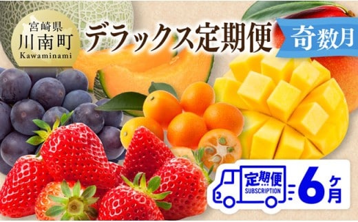 【 全6回定期便 】 デラックス 定期便 【奇数月】【 川南町産 きんかん いちご 完熟 マンゴー ぶどう ピオーネ 赤肉 メロン 】[C11719t6]