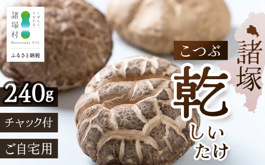 【世界初CoC認証取得！】宮崎県諸塚村産 乾しいたけ こつぶ 40g×6P 計240g 常温｜干ししいたけ どんこ 椎茸 冬菇 酢漬け 手まり寿司 天ぷら 一口サイズ 原木栽培 家庭用 もろっこはうす MO-25