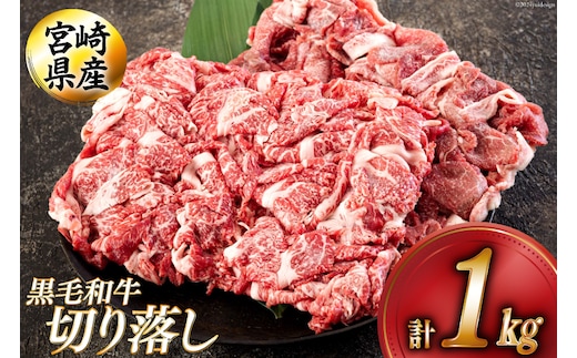 黒毛和牛 切り落とし 500g×2 計1kg [アグリ産業匠泰 宮崎県 美郷町 31be0048] 小分け 牛肉 切落し モモ バラ 牛丼 肉じゃが しぐれ煮 煮込み 炒め 焼肉 普段使い 調理 おかず 料理 国産 送料無料 パック 牛 すき煮 肉豆腐 甘辛煮 ハヤシライス すき焼き