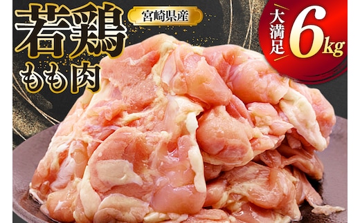 鶏肉 もも 宮崎県産 若鶏 もも肉 6kg 16枚～24枚程度 [ミヤケイフード 宮崎県 美郷町 31bp0028] 小分け 国産 冷凍 モモ モモ肉