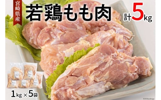 鶏肉 もも肉 宮崎県産 若鶏 もも 1kg × 5 計5kg [アグリ産業匠泰 宮崎県 美郷町 31be0061] 肉 鳥肉 とりにく 冷凍 小分け 個包装 モモ 鶏もも 鶏モモ