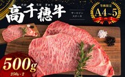 高千穂牛 サーロインステーキ 2枚 500g (250g×2)　宮崎県産 黒毛和牛 A4 ～ A5 等級