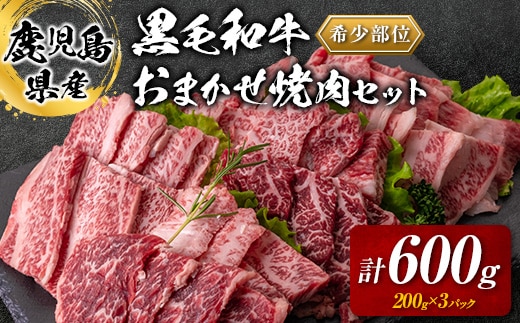 鹿児島県産黒毛和牛 おまかせ焼肉 600g K002-046