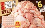 【国産】鶏モモ（うす塩）6kg（300g×20P）　K025-012_09