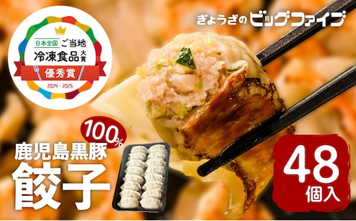 【第1回 日本全国！ご当地冷凍食品大賞 2024-2025 優秀賞受賞！】鹿児島黒豚100%餃子 48個入り K027-008