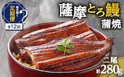 【全12回定期便】薩摩とろ鰻蒲焼二尾　K190-T02