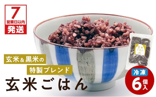 【7営業日以内に発送】冷凍玄米ごはん 6個パック K182-002