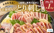 二幸食鳥 本場鹿児島 老舗鶏屋のとり刺し 小分けパック大入り（1kg）セット 鳥刺し専用たれ付　K243-001_01
