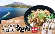 桜島フェリー名物　てんこ盛りごぼ天うどん4食セット　K244-001_01