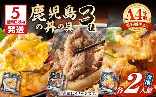 【5営業日以内に発送】鹿児島の丼の具3種セット（2人前） K258-006_02