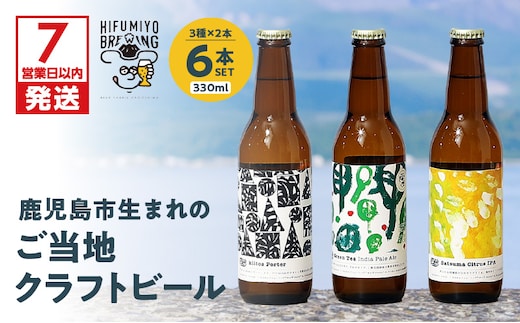 【7営業日以内に発送】鹿児島市生まれのご当地クラフトビール6本セット K203-001