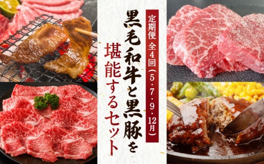 【全4回】黒毛和牛と黒豚を堪能するセット K098-T05