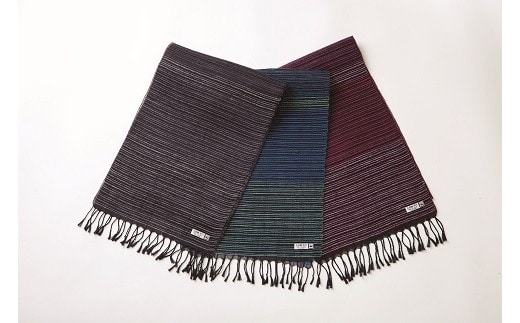 大島紬 黒キイトストール Ｓ ワインレッド K040-001_1