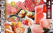 定期便(1年で4回配送)まぐろ・かつお&ご飯のお供 EE-0043【1166764】 _ 定期便 豚肉 肉 まぐろ かつお 刺身 魚介 鮪 鰹 中トロ びんちょうまぐろ タタキ かつお丼 ハンバーグ さつまあげ さつま揚げ ツナマヨ