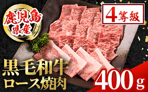 i1001 鹿児島県産 黒毛和牛 ロース焼肉用 (計400g) 国産 九州産 鹿児島産 黒毛和牛 牛肉 国産牛 ロース 焼肉 焼き肉 BBQ ロース肉 冷凍配送 【スターゼン】